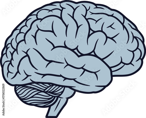 A detailed illustration of a human brain rendered in a pixel art style.