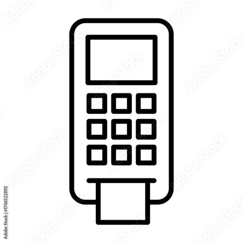 Cash machinevector line icon design