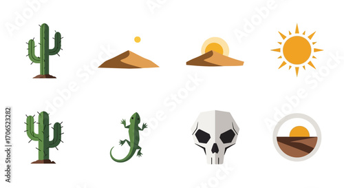 Vibrant Green Desert Lizard Icon, Side Profile, Flat Design Style.