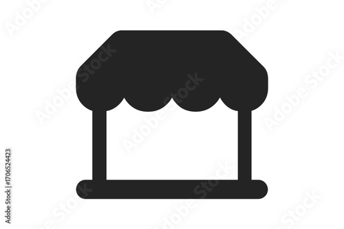 Market stall with canopy design, perfect for outdoor events or vendors selling goods during daytime activities