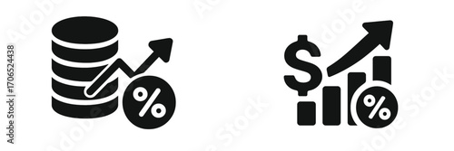 Financial growth symbols illustrating increasing profits and rising investments in a digital economy