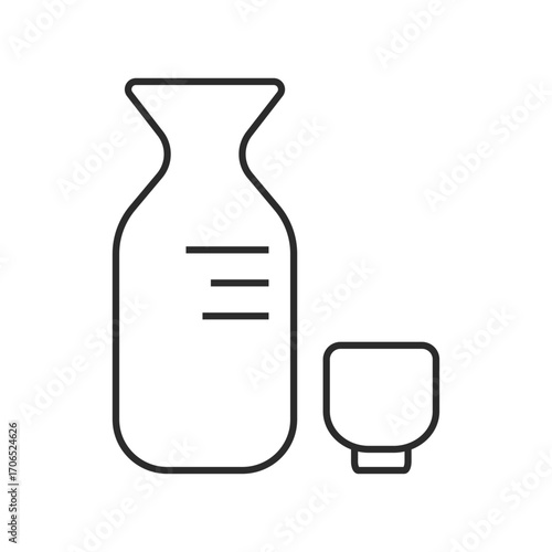 日本酒、徳利、おちょこ、ぐい呑み、盃のイラスト