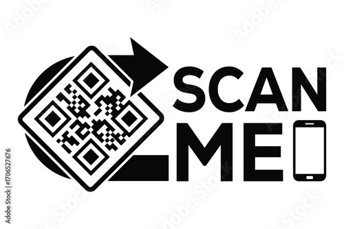 QR code scan icon set. Scan me frame. QR code scan for smartphone. QR code for mobile app, payment and identification. Vector illustration.