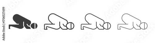 Sujud icon style illustration. EPS 10 file