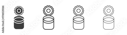 Open tin can icon style illustration. EPS 10 file