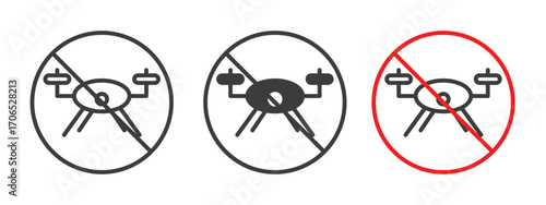 No fly drones sign style illustration. EPS 10 file