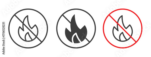 No fire sign style illustration. EPS 10 file