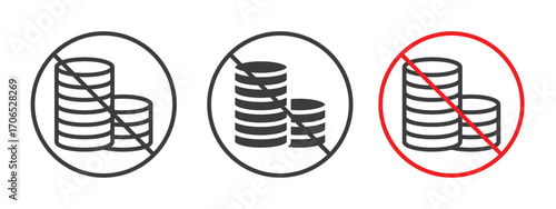 No cash sign style illustration. EPS 10 file