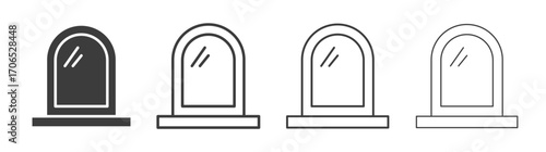 Makeup mirror icon style illustration. EPS 10 file