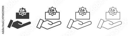 Zakat with money gift icon style illustration. EPS 10 file