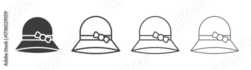 Woman hat icon style illustration. EPS 10 file