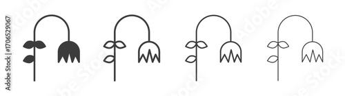 Wilted flower icon style illustration. EPS 10 file