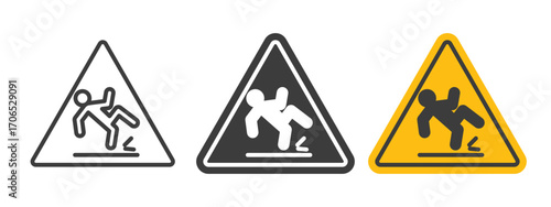 Wet Floor sign style illustration. EPS 10 file