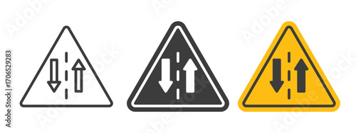 Two way traffic sign style illustration. EPS 10 file