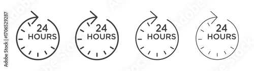 Twenty four hours icon style illustration. EPS 10 file