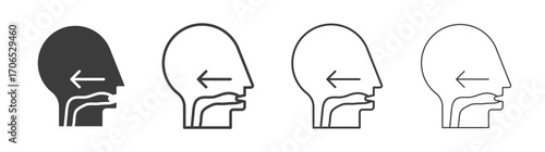 Swallowing reflex icon style illustration. EPS 10 file