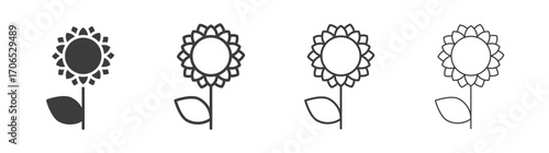 Sunflower icon style illustration. EPS 10 file