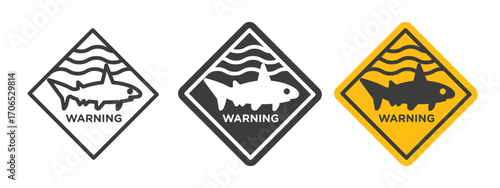 Shark warning sign style illustration. EPS 10 file