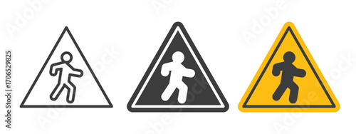 School crossing sign style illustration. EPS 10 file