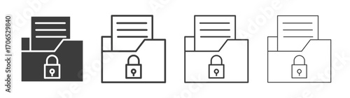 Secret folder icon style illustration. EPS 10 file