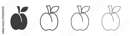 Plum icon style illustration. EPS 10 file