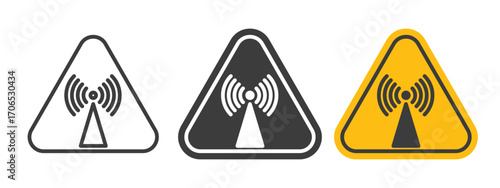 Non ionizing radiation hazard sign style illustration. EPS 10 file