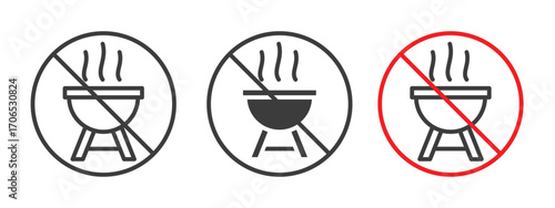 No grill sign style illustration. EPS 10 file