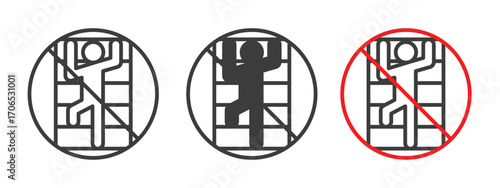 No climbing allowed sign style illustration. EPS 10 file