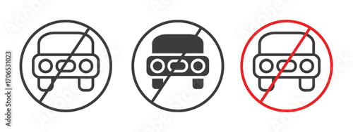 No cars sign style illustration. EPS 10 file