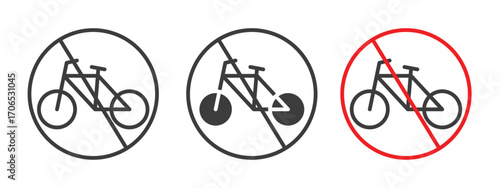 No bicycle sign style illustration. EPS 10 file