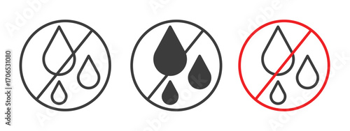 No Water drop sign style illustration. EPS 10 file