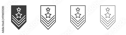 Military rank badge icon style illustration. EPS 10 file