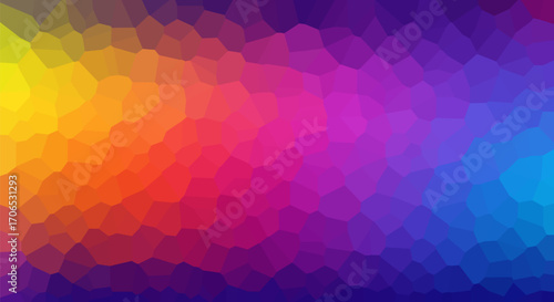 Crystal background with a warm sunset gradient, abstract geometric mosaic pattern, for web design, presentation, banner, cover.