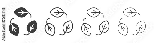 Leaves eco recycle icon style illustration. EPS 10 file