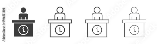 Help desk information icon style illustration. EPS 10 file