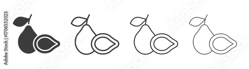 Guava icon style illustration. EPS 10 file