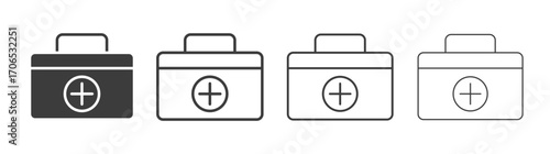 First aid box icon style illustration. EPS 10 file