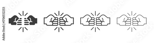 Fist bump icon style illustration. EPS 10 file