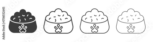 Dog feeding icon style illustration. EPS 10 file