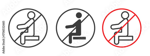 Do not sit sign style illustration. EPS 10 file