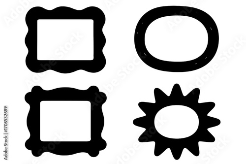 Decorative frames expressing various shapes and designs for artistic display and decoration purposes