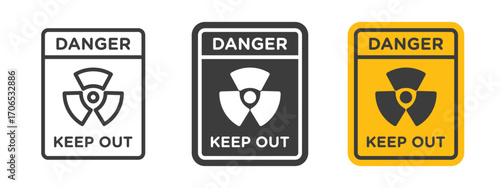 Danger high radiation area keep out sign style illustration. EPS 10 file