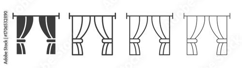 Curtain icon style illustration. EPS 10 file