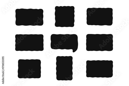 Creative design featuring nine empty rectangular shapes arranged in a grid pattern suitable for various artistic projects