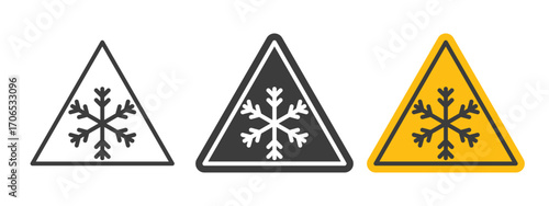 Cold warning sign style illustration. EPS 10 file