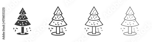 Christmas tree icon style illustration. EPS 10 file