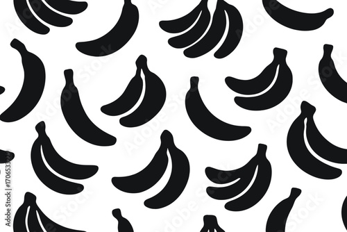 Highlighting black banana patterns on a white background with artistic flair and design elements for creative inspiration