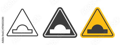 Caution speed Ramps sign style illustration. EPS 10 file