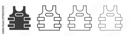 Bulletproof vest icon style illustration. EPS 10 file