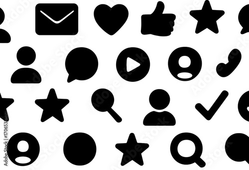 Variety of social media icons representing communication and engagement in digital interaction